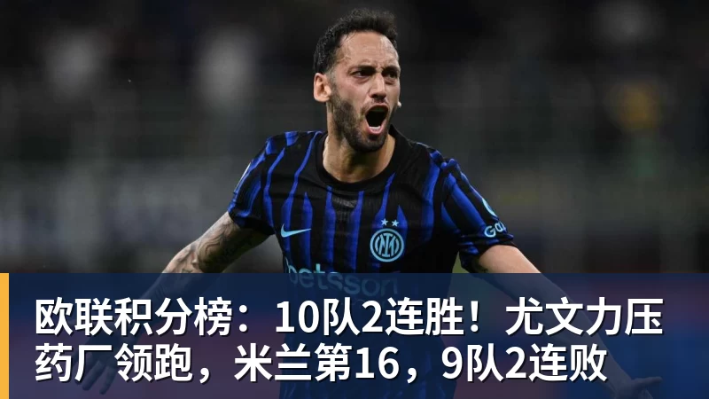 欧联积分榜：10队2连胜！尤文力压药厂领跑，米兰第16，9队2连败